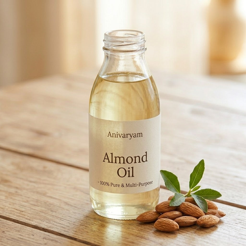 Anivaryam Premium Cold Pressed Sweet Almond Oil - 100% Pure, Edible & Multi-Purpose